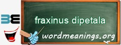 WordMeaning blackboard for fraxinus dipetala